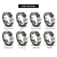 font options for inside engraving on silver yarn ball rings