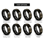 font options for inside engraving on gunmetal & black yarn ball rings