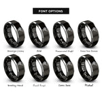 font options for inside engraving on black & grey yarn winder rings