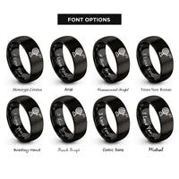 font options for inside engraving on black yarn winder rings
