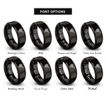 font options for inside engraving on black yarn winder rings