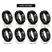 font options for inside engraving on black yarn winder rings