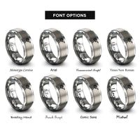 font options for inside engraving on silver yarn winder rings