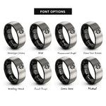 font options for inside engraving on black & grey yarrow rings
