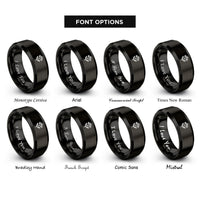 font options for inside engraving on black yarrow rings