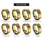font options for inside engraving on black & gold ye ohene rings