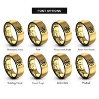 font options for inside engraving on black & gold ye ohene rings