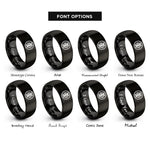 font options for inside engraving on black ye ohene rings