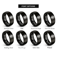 font options for inside engraving on black ye ohene rings