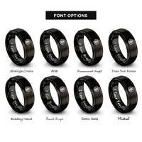 font options for inside engraving on black ye ohene rings