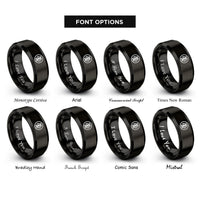 font options for inside engraving on black ye ohene rings