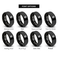 font options for inside engraving on black ye ohene rings
