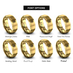 font options for inside engraving on gold ye ohene rings