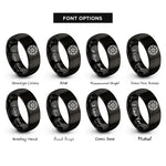 font options for inside engraving on black year spokes rings