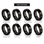 font options for inside engraving on black year spokes rings