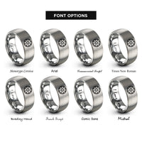 font options for inside engraving on grey year spokes rings