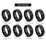 font options for inside engraving on black yellow card whistle rings
