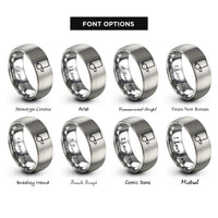 font options for inside engraving on gray yellow card whistle rings