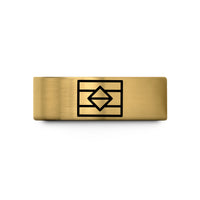 unique presents for mom – gold tungsten aromantic flag wedding band
