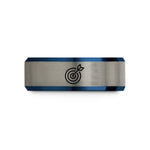 unique presents for mom – black & blue & gray tungsten dart impact wedding band