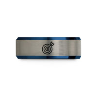 unique presents for mom – black & blue & gray tungsten dart impact wedding band