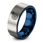 thoughtful presents for mom – blue & grey tungsten dart impact ring