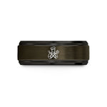 personalized present ideas men – gunmetal & black tungsten pitmaster wedding band