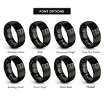 font options for inside engraving on black yellow flag rings