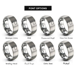 font options for inside engraving on grey yellow flag rings
