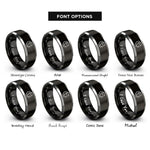 font options for inside engraving on black & grey yellowstone bison rings
