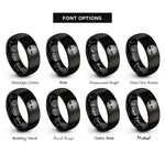 font options for inside engraving on black yggdrasil circle rings