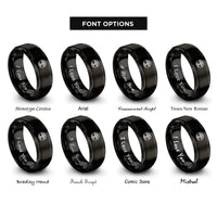 font options for inside engraving on black yggdrasil circle rings