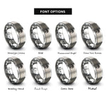 font options for inside engraving on gray yggdrasil circle rings