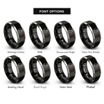 font options for inside engraving on black & gray yin yang rings