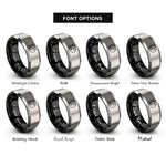 font options for inside engraving on black & grey yin yang rings