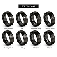 font options for inside engraving on black yin yang rings