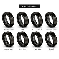font options for inside engraving on black yin yang rings