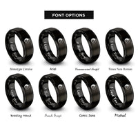 font options for inside engraving on black yin yang cat rings