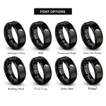 font options for inside engraving on black yin yang cat rings