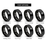 font options for inside engraving on black yin yang cat rings