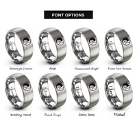 font options for inside engraving on silver yin yang cat rings