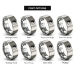 font options for inside engraving on gray yin yang cat rings