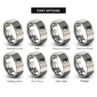 font options for inside engraving on gray yin yang cat rings