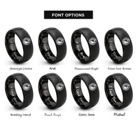 font options for inside engraving on black yin yang dragon rings