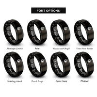 font options for inside engraving on black yin yang dragon rings