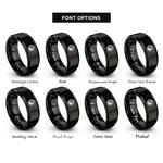 font options for inside engraving on black yin yang dragon rings