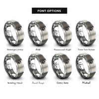 font options for inside engraving on silver yin yang dragon rings