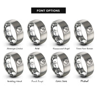 font options for inside engraving on gray yin yang rings