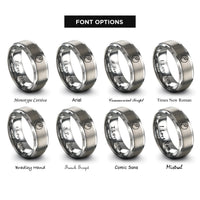 font options for inside engraving on grey yin yang rings
