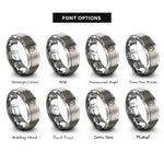 font options for inside engraving on grey yin yang rings